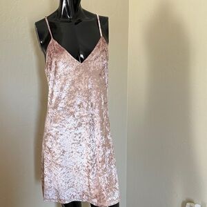 Lulus Pink Velvet Midi Dress